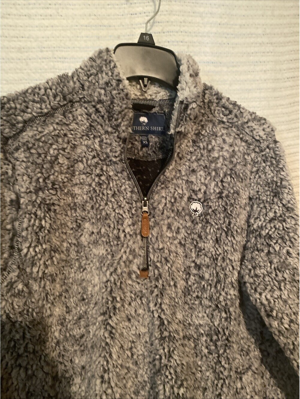 Southern Shirt Co. XS Heathered Walnut Sherpa 1/4 Zip Pullover Cozy Comfortable